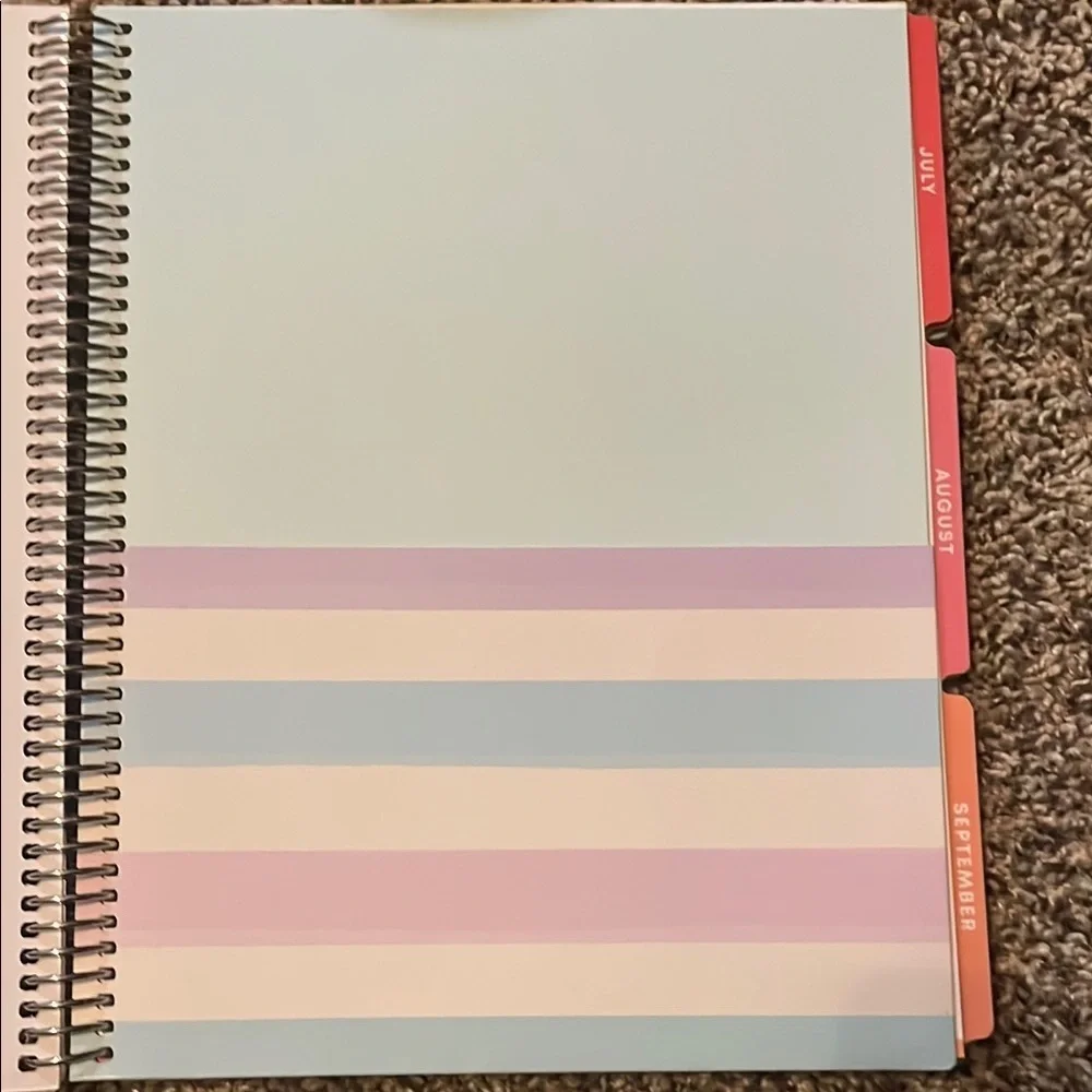 Pastel Striped Teacher Lesson Planning Calendar